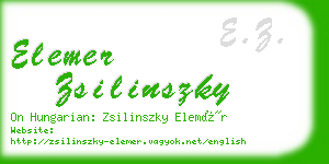 elemer zsilinszky business card